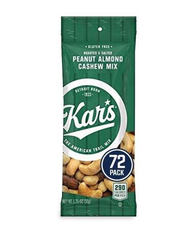 Kar's Nuts Peanut Almond Cashew Mixed Nuts, 1.75 oz Individual Packs  Bulk Pack of 72, Gluten-Free Snacks,8972-CP72