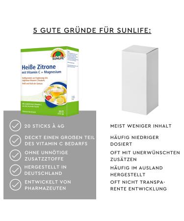Sunlife Hot Lemon with Vitamin C & Zinc - Immune Support Supplement - 20 Powder Sticks for Daily Health - Buy Online on GoSupps.com