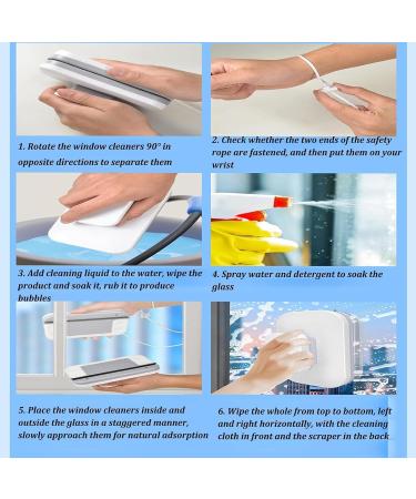Magnetic Windshield Cleaner Tool Double-Sided Window Cleaner Glass Wiper Adjustable Double Side Glass Accessory Glass Washing Tool for High Rise Car Glazed (3-10mm) - Buy Online on GoSupps.com