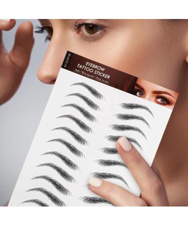6 feuilles Autocollants Sourcils R alistes Faux Tatouage Sourcils Pr form s Transfert Maquillage Sym trique pour Femmes Longue Tenue - Buy Online on GoSupps.com