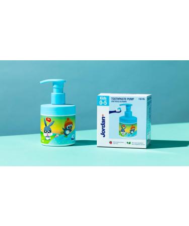 Jordan Children's Toothpaste Pump - Innovative 150ml Dispenser for 0-5 Years | Equivalent to 3 Tubes | Convenient & Safe Tooth Care - Buy Online on GoSupps.com