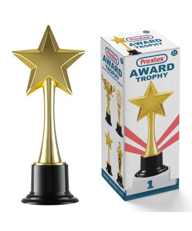 Prextex 10-Inch Gold Star Award Trophy for Trophy Awards and Party Celebrations, Award Ceremony and Appreciation Gift