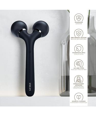 Geske SmartAppGuided Sonic Facial & Body Roller | 4-in-1 Dermaroller Device | Professional Facial Scooter for Face & Body Contouring | Black - Buy Online on GoSupps.com