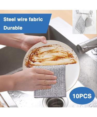Ancientflow Double Stainless Steel Scrubber Ancientflow Scrubber Wire Dishwashing Rag Non Scratch Wire Dish Cloth (10) - Buy Online on GoSupps.com