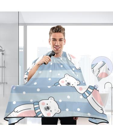 Shop Waterproof Barber Cape - Christmas Blue Bear & Cheetah Haircut Bib | Unisex Hair Cutting Cape for Men - Buy Online on GoSupps.com