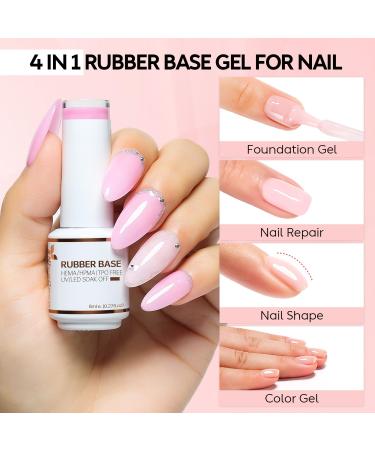 Nicedeco Rubber Base Set - 8ml | 6 HEMA-Free Colors | Soak Off Gel Nails - International Shipping Available - Buy Online on GoSupps.com