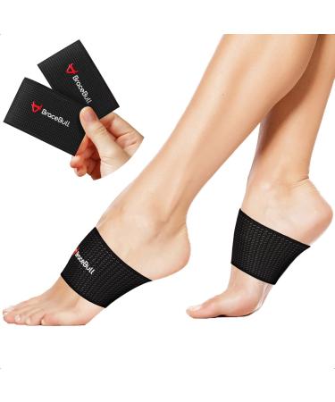 ZooNut Copper Arch Support Bands (2 Count) BraceBull Copper Infused for Plantar Fasciitis Flat Feet Support Foot Pain Relief Sturdy Arch Support Brace Skin-Friendly Sleeve (Black) - Buy Online on GoSupps.com