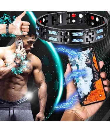 Carbonblue Magnet Bracelet Carbon Blue Titanium Magnetic Therapy Bracelet Magnetic Slim Fit Bracelet Magnetotherapy Body Firming Bracelet Double Row Strong Magnets Bracelet - Buy Online on GoSupps.com