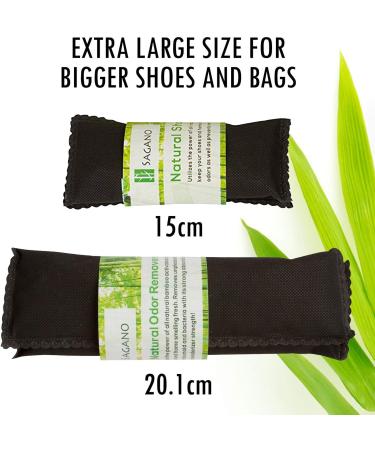 Best Activated Charcoal Shoe Deodoriser By Sagano - 2x Extra Large - All Natural Activated Charcoal Odour Absorbers - Stop Stinky Feet and Smelly Socks - Prevents Mold & Bacteria - Smoke Smell Remover - Buy Online on GoSupps.com