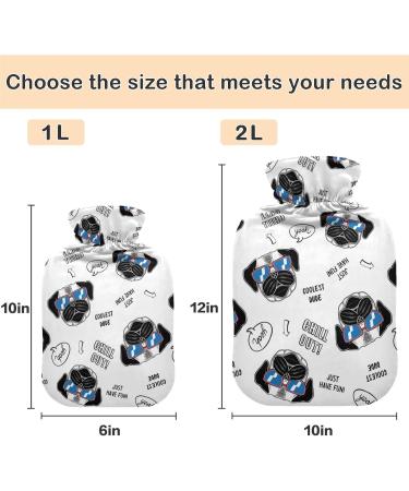 Naanle Funny Mops Dog Warm Water Bottle - 1L Heat Therapy for Pain Relief & Bedwarmer - Buy Online on GoSupps.com
