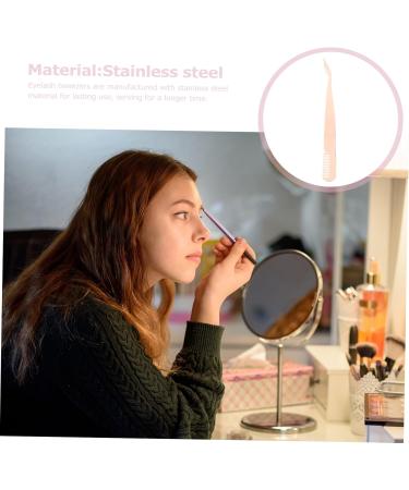 Frcolor Eyebrow Tweezers - 2-Piece Stainless Steel Eyelash Applicator Tool | Precision Beauty Accessories for Perfect Eyebrows & Eyelashes - Buy Online on GoSupps.com