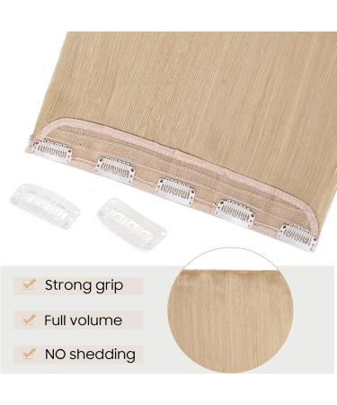 S-noilite 26 Half Full Head One Piece Clip in Hair Extensions - Long Straight Golden Mix Bleach Blonde - 26 Inch - Buy Online on GoSupps.com