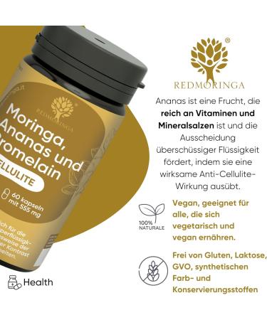 RedMoringa Anti-Cellulite & Drainage Supplements with Bromelain and Moringa - Boost Metabolism & Support Wellness (60 Capsules) - Buy Online on GoSupps.com