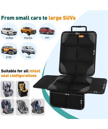 Bacgnyer Car Seat Protector | Thickest Padded 600D Fabric, Waterproof & Non-Slip | 2pcs Shiny Black | Child Seat Protection for Babies, Toddlers, Children - Buy Online on GoSupps.com