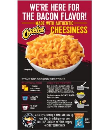 SUPPLIIONLINE Cheetos MAC N Cheese Cheesy Bacon Natural Flavour & Premium Ingredients Easy To Cook Pasta With Bacon Flavor Made With Authentic Cheesiness Crunchy And Delicious Snacks - Buy Online on GoSupps.com