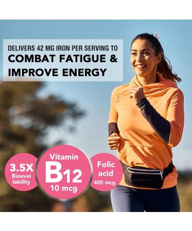 Liposomal Iron 42 mg with Folic Acid & Vitamin B12 Immune Support Energy Boost & Blood Formation 60 Capsules (4-Pack) Highly Bioavailable Iron Supplements - Buy Online on GoSupps.com