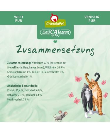 Granapet Delicatessen Wild Cat Food - Grain-Free No Sugar High Meat Content 6 x 400g | Premium Wet Food for Cats - Buy Online on GoSupps.com