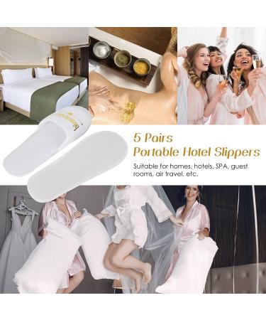 Buy 5 Pairs of Portable Wedding Slippers for Brides - Open Toe Spa Slippers for Guests Ideal for Hotels & Parties - White Size 44 EU - Buy Online on GoSupps.com