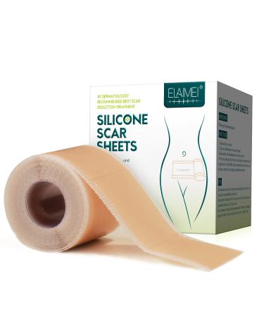 Silicone Scar Sheets (1.6 x 120Roll-3M), Silicone Scar Tape Roll, Scar Silicone Strips, Reusable, Professional Scar Removal Sheets for C-Section, Surgery, Burn, Keloid, Acne et