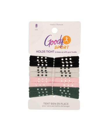 Goody Sport Ouchless Seamless Hair Elastics 4 Assorted Colors Free Grip for Workouts Hair Ties for All Hair Types 8 Count - Green Pink