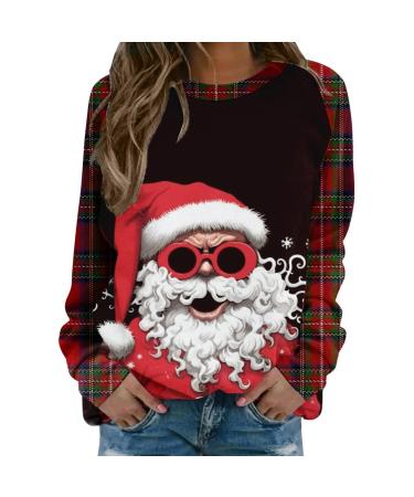 Women's Christmas Sweatshirts Cute Snowman Penguin Print O-Neck Raglan Top Shirt Pullover Comfy Warm Xmas Jumper Winter Long Sleeve Tops Loose Tunic Top Sweaters Z11-white M