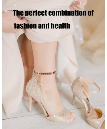 99% Pure Copper Adjustable Anklet Bracelet for Women - Double Row Magnets Copper Jewelry Gift - Buy Online on GoSupps.com