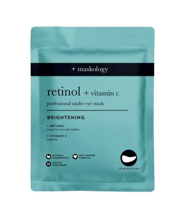 MASKOLOGY RETINOL + VITAMIN C Professional Under Eye Mask 3 Applications | Under Eye Masks For Skin Hydration | Eye Patches Skincare | Retinol Eye Patches