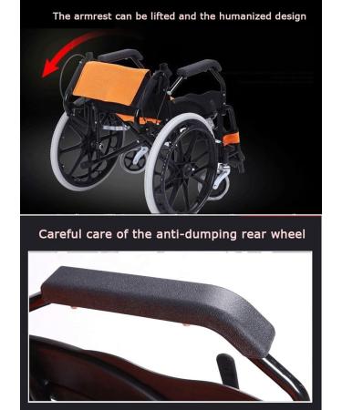 Manual Folding Wheelchair Lightweight Self-Propelled Wheelchairs Travel Elderly Disabled Portable Scooter Trolley Foldable Backrest (Color : A) - Buy Online on GoSupps.com