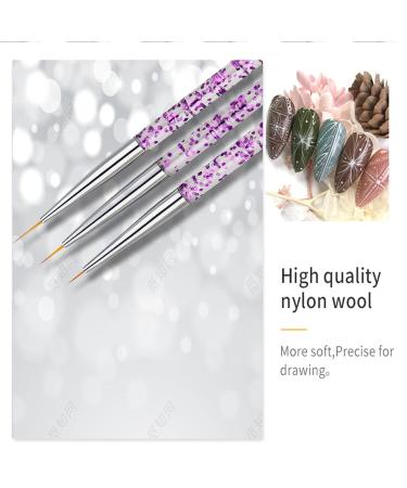Peutpy 3-Piece Nail Art Liner Brush Set - Professional Acrylic & UV Gel Detailing Tools for Manicure & Nail Salon Accessories - Buy Online on GoSupps.com