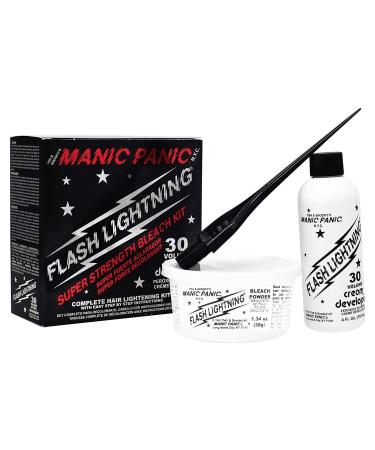 MANIC PANIC Flash Lightning Hair Bleach Kit - 30 Volume Developer + Bleach Powder for Hair Lightening + Lifting up to Five Levels - Vegan And Cruelty Free