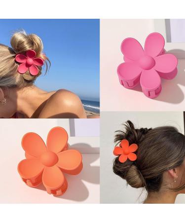 8 Pcs Large Flower and Matte Hair Claw Clips for Women - Non-Slip Hold for Thin and Thick Hair - Variety of Colors Available - Buy Online on GoSupps.com