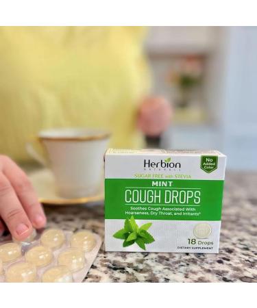 Herbion Naturals Cough Drops - Natural Mint Flavor - Soothes Sore Throat & Dry Mouth - 6 Packs (108 Lozenges) for Adults & Kids 6+ - International Shipping Available - Buy Online on GoSupps.com