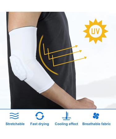 VOCOSTE 2pcs Elbow Brace - Support Sleeve for Joint Pain Relief | XL White Elbow Pad for Men & Women International Shipping Available - Buy Online on GoSupps.com