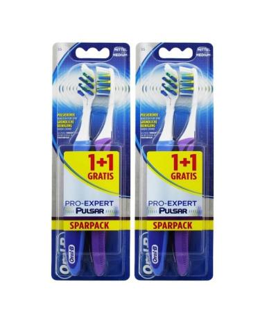 2 x 2 Oral-B toothbrush PRO-EXPERT Pulsar 35 Medium/Medium / pulsating bristles Blue Purple 2 pieces (pack of 2) - Buy Online on GoSupps.com