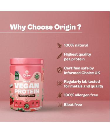 ORI GIN NUT RITION Vegan Plant Protein Powder - 100% Natural 25G Protein Dairy Free Non-GMO No Added Sugar 7 Servings Best Vegan Protein - Buy Online on GoSupps.com