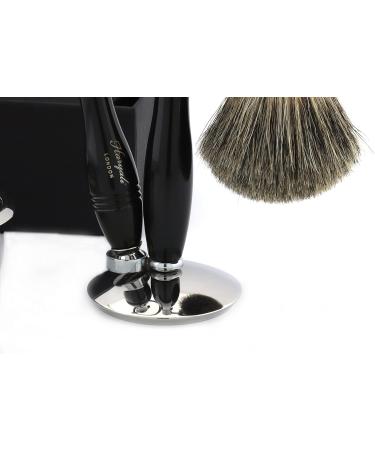 4 Piece Badger Hair Shaving Brush Set | Traditional Men's Shaving Kit with Razor Blades Bowl & Stand - International Shipping - Buy Online on GoSupps.com