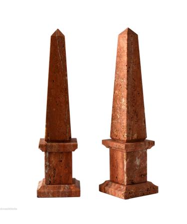 OBELISCO in TRAVERTINO ROSSO Old Obelisk Classic Sculpture Home Old Design H30cm