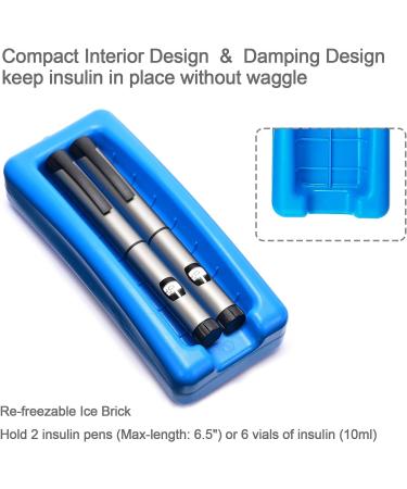 RAIACE Insulin Pen Carrying Case with Ice Brick - Portable Cooler Bag for Diabetes | Protective Case with Mesh Pocket for Accessories - Buy Online on GoSupps.com