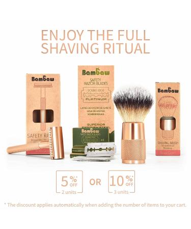 Bambaw Rose Gold Double Edge Safety Razor for Women | Eco-Friendly Metal Razor | Fits All Double Edge Blades | 1 Count, Pack of 1 - Buy Online on GoSupps.com