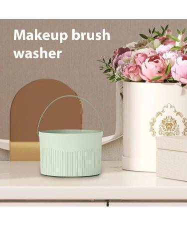 Makeup Brush Scrubber - 3 In 1 Silicone Countertop Makeup Cleaning Bowl | Multifunctional Cosmetic Brush Cleaner with Handle Brush Drying Rack for Makeup Sponge Puff Brush Povanjer Green - Buy Online on GoSupps.com