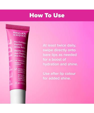 Paula's Choice Pro-Collagen Peptide Plumping Moisturizer Daily Gel-Cream for Deep Lightweight Hydration & Pro-Collagen Peptide Gloss Lip Balm Hydrates & Smooths Lips Sheer Tint Non-Sticky - Buy Online on GoSupps.com