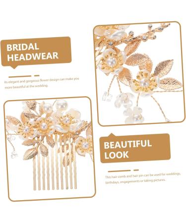 Beatifufu 1 Set Wedding Hair Comb Bridal Headdress Flower Hair Pin Wedding Headdress Bridal Headpiece Bridal Hair Accessories Wedding Hair Accessories Flower Hair Comb Flower Leaf Hair Comb - Buy Online on GoSupps.com