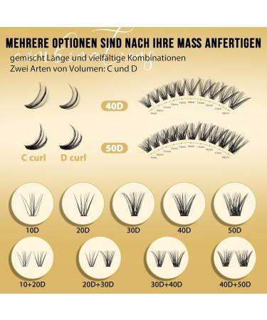 Individual Eyelash Extensions - 320 Piece Cluster Lashes 0.07C Curl 40D+50D DIY at Home Mix 12-18mm - Buy Online on GoSupps.com