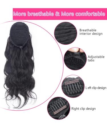 Aiokrtse Wrap Around Ponytail Extension Human Hair Body Wave Drawstring Ponytail Hair Pieces for Women Natural Color 8 inches - Buy Online on GoSupps.com