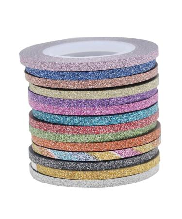 lmoikesz 14pcs Fashionable And Unique Nail Art Striping Tapes Easy To Apply For Trendy Nails Paper Multicolored Good Gifts Random Color 3MM