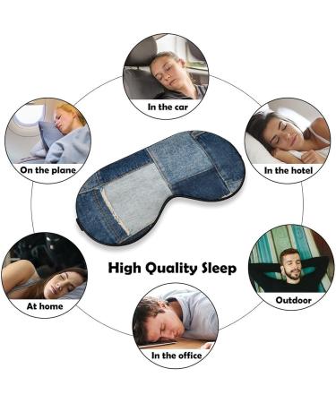 Retro Blue Jeans Sleep Mask | Soft Adjustable Eye Covers | Light-Blocking Blindfold for Men Women & Kids - Buy Online on GoSupps.com