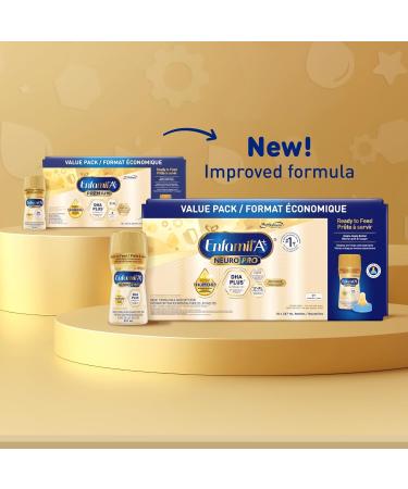Enfamil A+ NeuroPro Ready to Feed Baby Formula Nipple Ready Bottles with an expert-recommended level of DHA* with our exclusive blend including 2 FL for immune support 0 - 12 months 18ct x 237mL - Buy Online on GoSupps.com