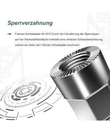 Buy EMTB Axis Adapter - Universal Bicycle Pendant Cup Adapter - M10 x 1.0 - Unisex Silver | International Shipping - Buy Online on GoSupps.com