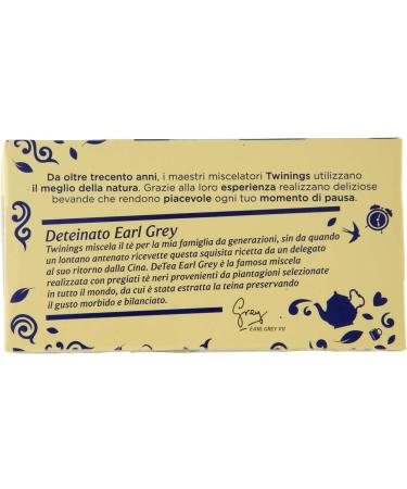 TWININGS DETEA EARL GRIS NOIR THE AVEC BERGAMOTE - DETEINATO - 20 SACS - Buy Online on GoSupps.com