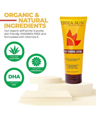 Ibiza Sun Self Tanner - Organic Long-Lasting Fake Tan Lotion for a Natural Glow - Buy Online on GoSupps.com